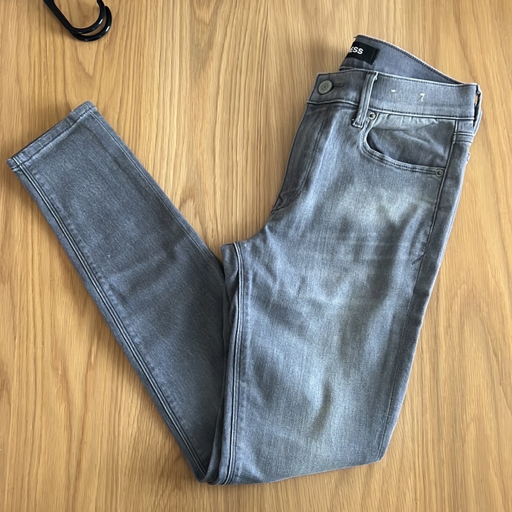 Express Denim Midrise Skinny - Grey